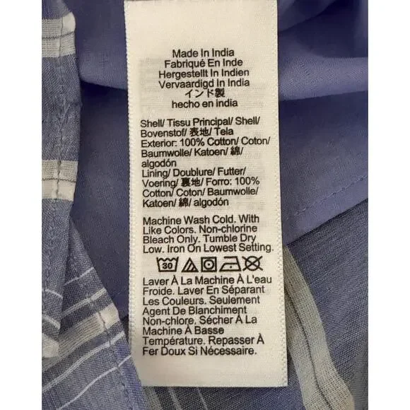 J. Crew Floaty Midi Dress in Striped Cotton Voile XS Beachy Nautical Resort NWT - Picture 12 of 12